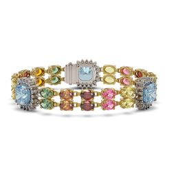 20.67 ctw Sapphire & Diamond Bracelet 14K Yellow Gold