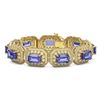 Image 1 : 50.67 ctw Tanzanite & Diamond Victorian Bracelet 14K Yellow Gold