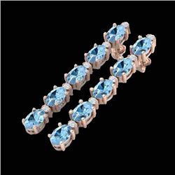 8.36 ctw Aquamarine & VS/SI Certified Diamond Earrings 10k Rose Gold
