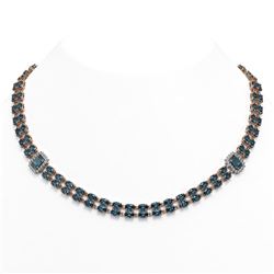 37.96 ctw London Topaz & Diamond Necklace 14K Rose Gold