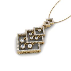 1.50 ctw Micro Pave VS/SI Diamond Necklace Dangling 14k Yellow Gold