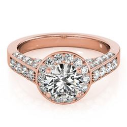 2.56 ctw Certified VS/SI Diamond Halo Ring 18k Rose Gold