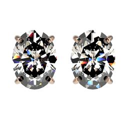 2.50 ctw Certified VS/SI Quality Oval Diamond Stud Earrings 10k Rose Gold