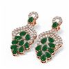 Image 3 : 13.02 ctw Emerald & Diamond Earrings 18K Rose Gold