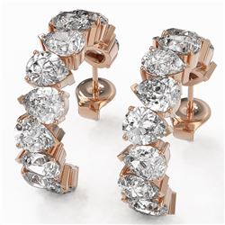 7.7 ctw Pear Cut Diamond Designer Earrings 18K Rose Gold
