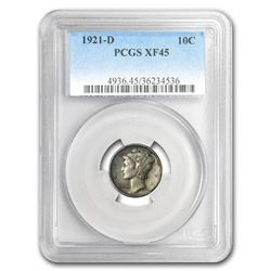 1921-D Mercury Dime XF-45 PCGS