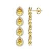 Image 2 : 7.48 ctw Fancy Citrine & Diamond Micro Pave Halo Earrings 10k Yellow Gold