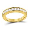 Image 1 : 14kt Yellow Gold Round Diamond Wedding Channel Set Band 1/2 Cttw