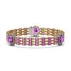 Image 1 : 24.46 ctw Amethyst & Diamond Bracelet 14K Yellow Gold