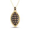 Image 1 : 10kt Yellow Gold Round Brown Diamond Cluster Pendant 1/5 Cttw