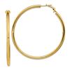 Image 1 : 14k Yellow Gold Polished Round Hoop Earrings - 50 mm