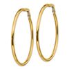 Image 2 : 14k Yellow Gold Polished Round Hoop Earrings - 50 mm
