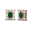 Image 2 : 3.83 ctw Emerald & Diamond Earrings 18K Rose Gold