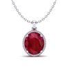 Image 1 : 12 ctw Ruby & Micro Pave VS/SI Diamond Necklace 18k White Gold
