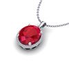Image 2 : 12 ctw Ruby & Micro Pave VS/SI Diamond Necklace 18k White Gold