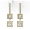 Image 2 : 2.5 ctw Princess Cut Diamond Designer Earrings 18K Yellow Gold
