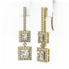 Image 3 : 2.5 ctw Princess Cut Diamond Designer Earrings 18K Yellow Gold
