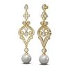 Image 2 : 4.57 ctw Diamond & Pearl Earrings 18K Yellow Gold