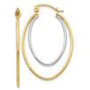 Image 2 : 14k Two Tone Lightweight Hoop Earrings