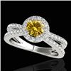 Image 1 : 1.55 ctw Certified SI/I Fancy Intense Yellow Diamond Ring 10k White Gold