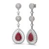Image 2 : 11.87 ctw Ruby & Diamond Earrings 18K White Gold