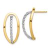 Image 1 : 14k Two-tone Polished & Twisted Fancy Post Earrings - 51 mm