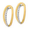 Image 2 : 14k Two-tone Polished & Twisted Fancy Post Earrings - 51 mm