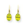 Image 2 : 14k 7x5 mm Oval Peridot Drop Leverback Earrings