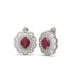Image 2 : 12.21 ctw Ruby & Diamond Earrings 18K White Gold