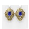 Image 1 : 15.07 ctw Sapphire & Diamond Earrings 18K Yellow Gold