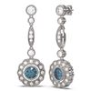 Image 2 : 2.19 ctw Intense Blue Diamond Earrings 18K White Gold