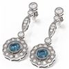 Image 3 : 2.19 ctw Intense Blue Diamond Earrings 18K White Gold