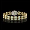 Image 3 : 14.41 ctw Opal & Diamond Bracelet 14K Yellow Gold