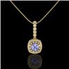 Image 2 : 2.6 ctw Tanzanite & Diamond Victorian Necklace 14K Yellow Gold