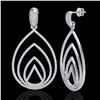 Image 2 : 2.50 ctw Micro Pave VS/SI Diamond Designer Earrings 18k White Gold