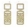 Image 2 : 4 ctw Diamond Designer Earrings 18K Yellow Gold