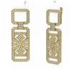 Image 3 : 4 ctw Diamond Designer Earrings 18K Yellow Gold