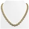Image 1 : 33.08 ctw Pear Cut Diamond Micro Pave Necklace 18K Yellow Gold