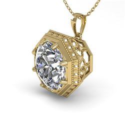 1 ctw Certified VS/SI Diamond Necklace Art Deco 14k Yellow Gold