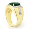 Image 2 : 4.58 ctw Emerald & Diamond Men's Ring 10k Yellow Gold