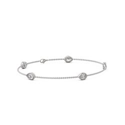 2.5 ctw Pear Cut Diamond Station Bracelet 18K White Gold