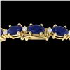 30.8 ctw Sapphire & VS/SI Diamond Eternity Bracelet 10k Yellow Gold