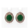 Image 1 : 15.37 ctw Emerald & Diamond Earrings 18K Rose Gold