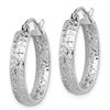 Image 2 : 14k White Gold Diamond-cut In/Out Hoop Earrings - 47 mm