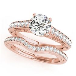 1.36 ctw Certified VS/SI Diamond 2pc Wedding Set 14k Rose Gold