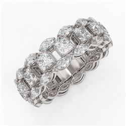 7.42 ctw Princess & Marquise Diamond Eternity Band 18K White Gold