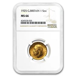 1925 Great Britain Gold Sovereign George V MS-66 NGC