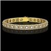 Image 1 : 10.8 ctw Princess Cut Diamond Micro Pave Bracelet 18K Yellow Gold