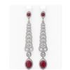 Image 1 : 9.18 ctw Ruby & Diamond Earrings 18K White Gold