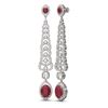 Image 2 : 9.18 ctw Ruby & Diamond Earrings 18K White Gold